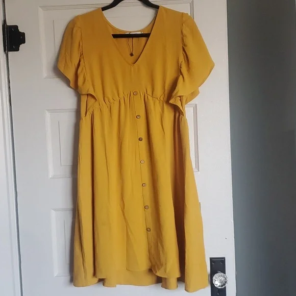 Amazon | Dresses | Mustard In Color Knee Length Dress | Poshmark